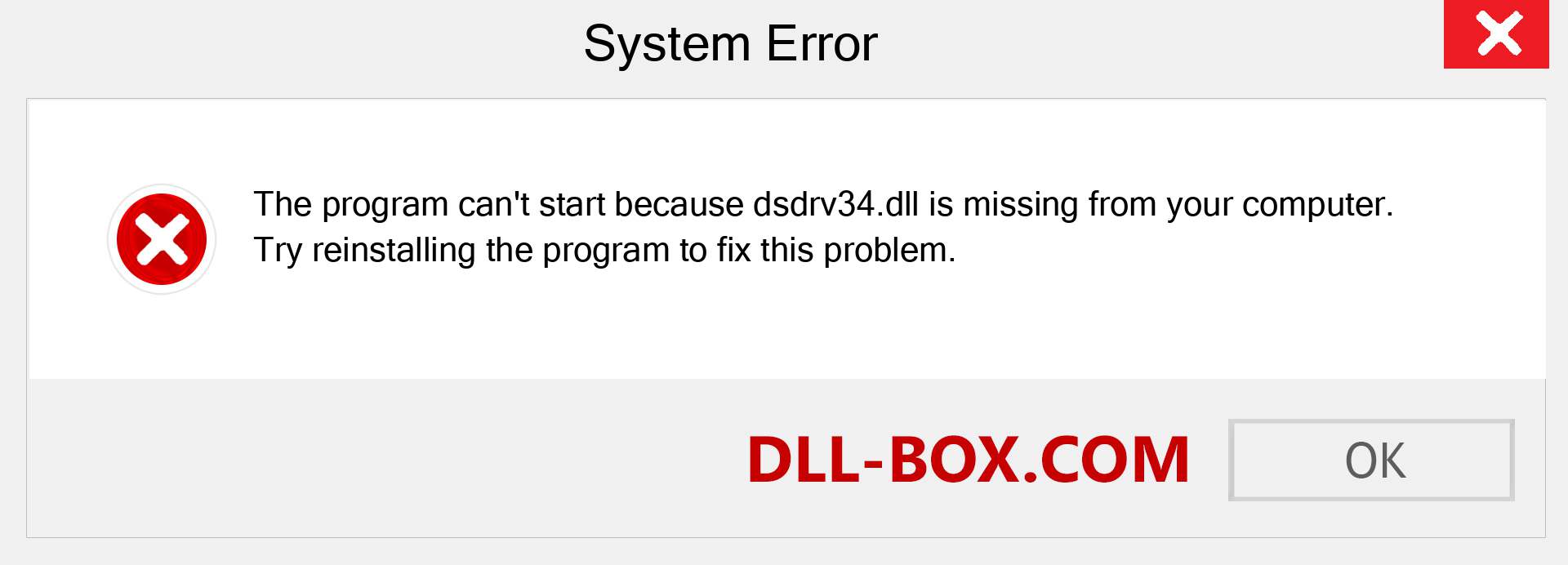  dsdrv34.dll file is missing?. Download for Windows 7, 8, 10 - Fix  dsdrv34 dll Missing Error on Windows, photos, images